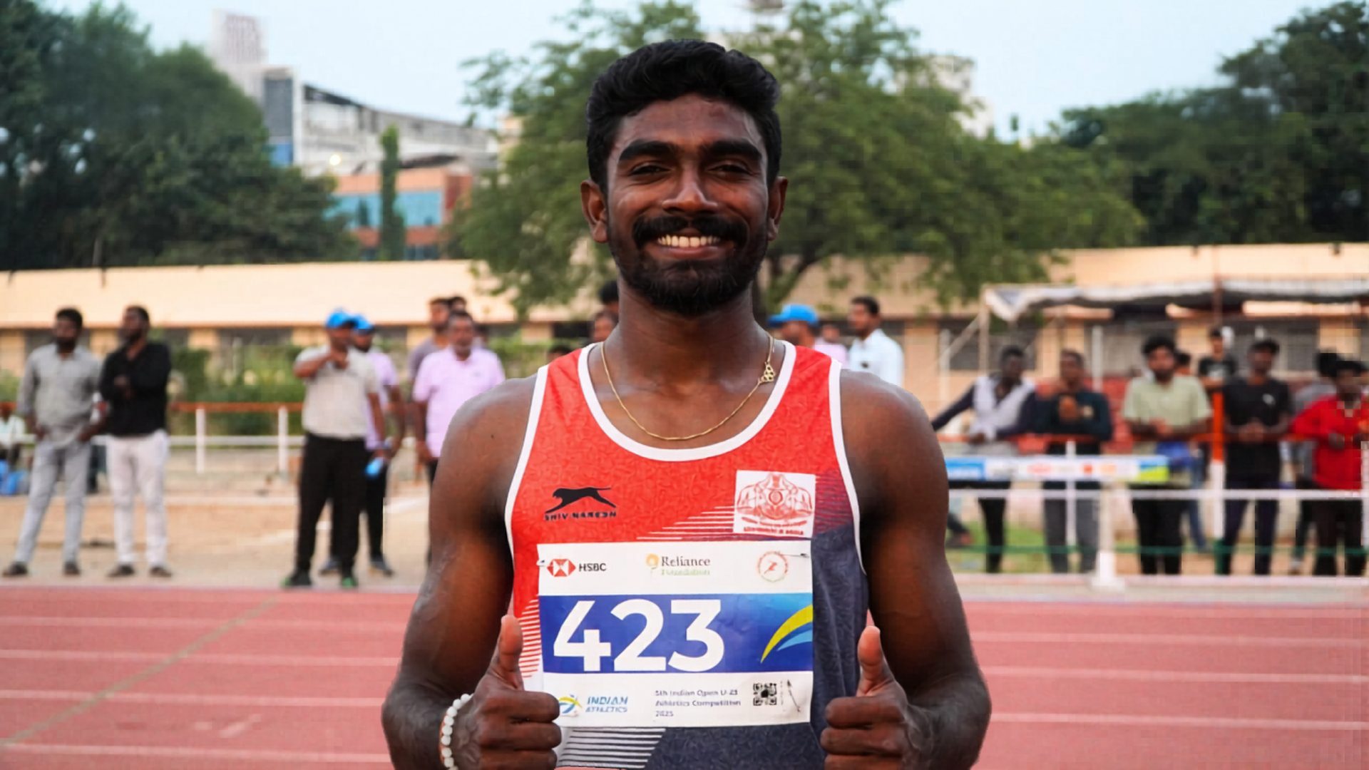 Anurag C V competing in an athletics event