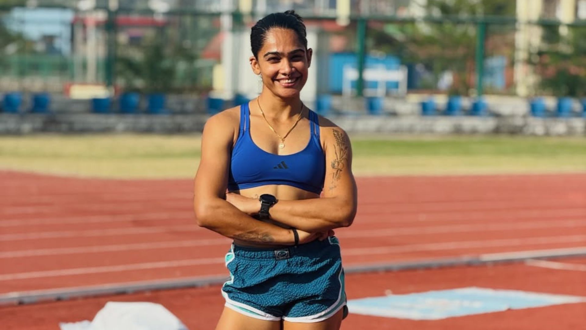 Aishwarya Kailash Mishra competing in an athletics event