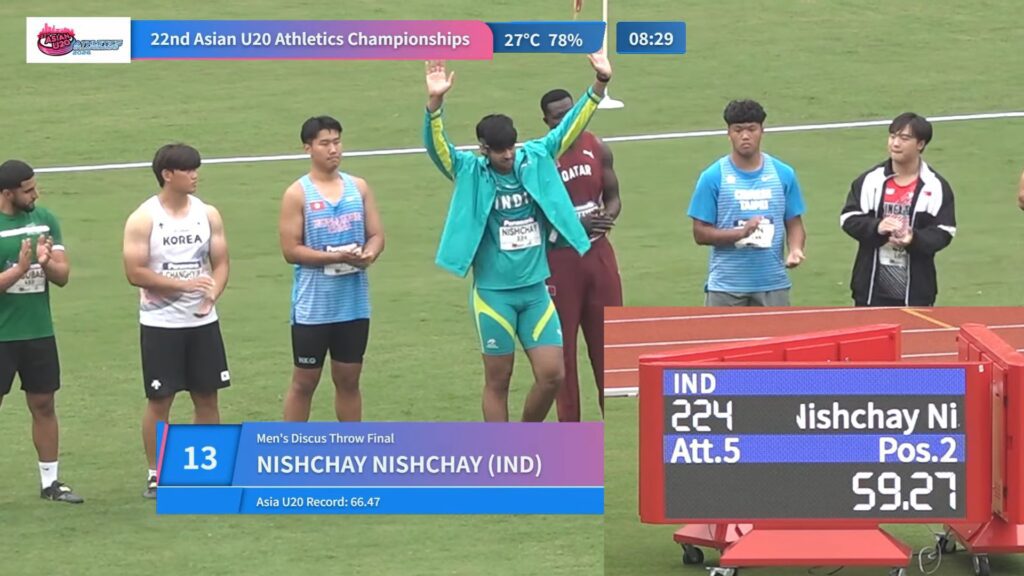 Nishchay wins silver medal and sets Indian U20 discus national record with 60.10m at Asian U20 Athletics Championships 2026