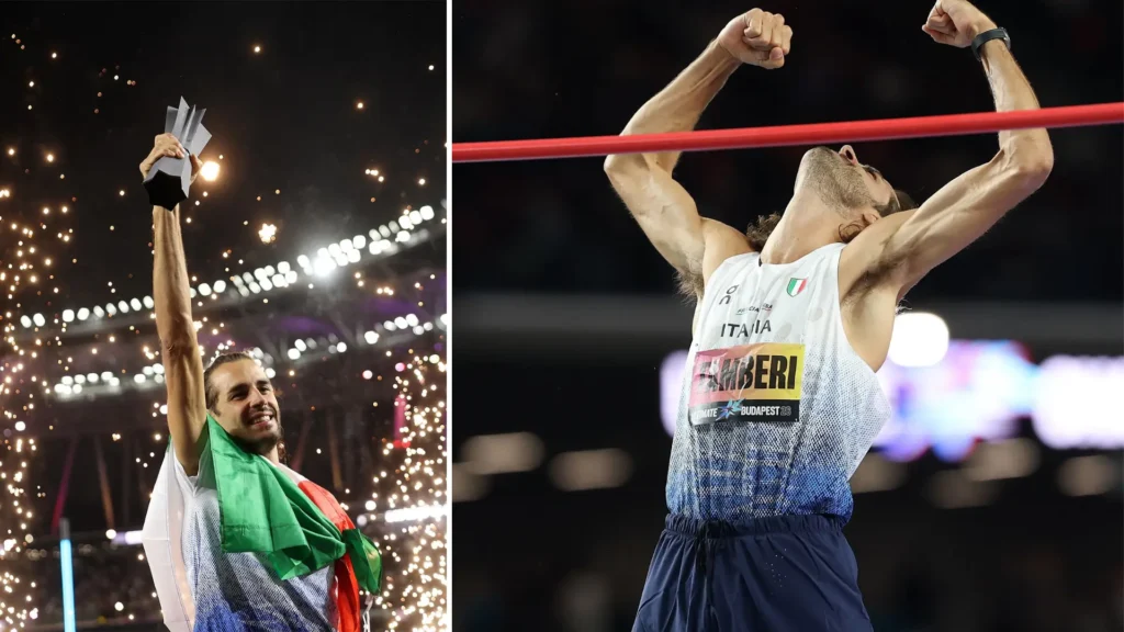 Gianmarco Tamberi clears 2.37m to win high jump at Budapest 26