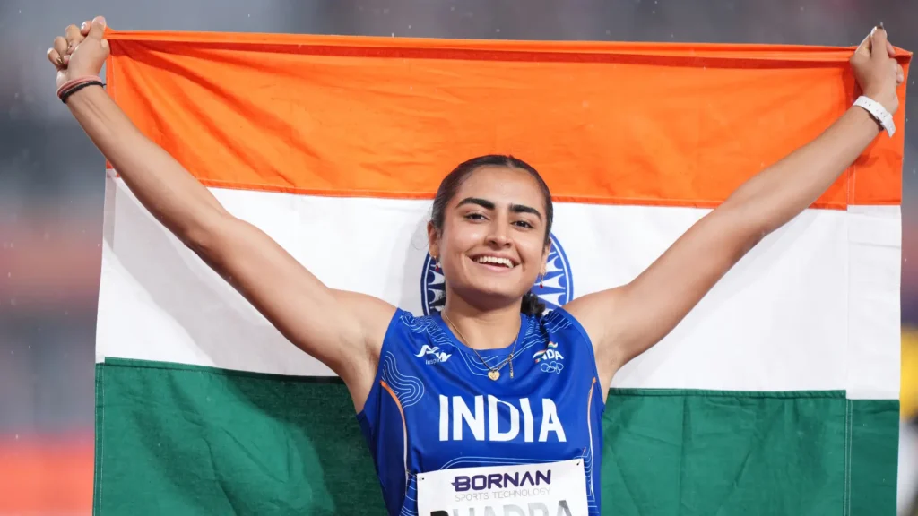 Harita Bhadra wins bronze in the women's 200m final at the 2026 Asian Games