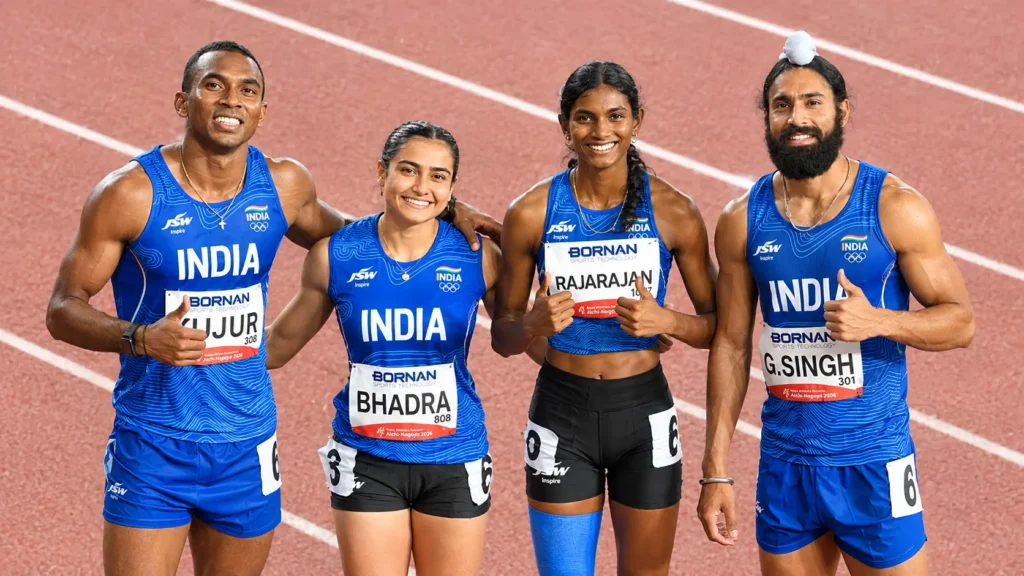 India mixed 4x100m relay team wins bronze at Asian Games 2026