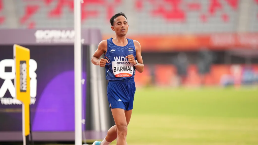 Sawan Barwal wins silver in the men's marathon at the 2026 Asian Games