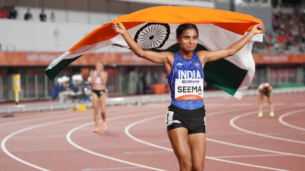 Seema wins women’s 10,000m bronze at Asian Games 2026