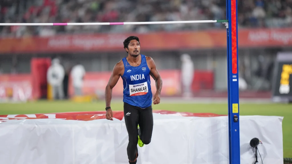 Tejaswin Shankar leads the men's decathlon at the 2026 Asian Games after scoring 4,338 points on Day 1.