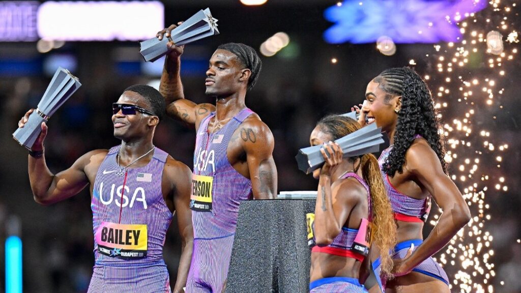 USA wins mixed 4x400m at Budapest 26 in 3:08.32