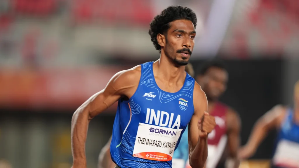 Vishal T.K. wins his 400m heat in 45.27 seconds at the Asian Games 2026