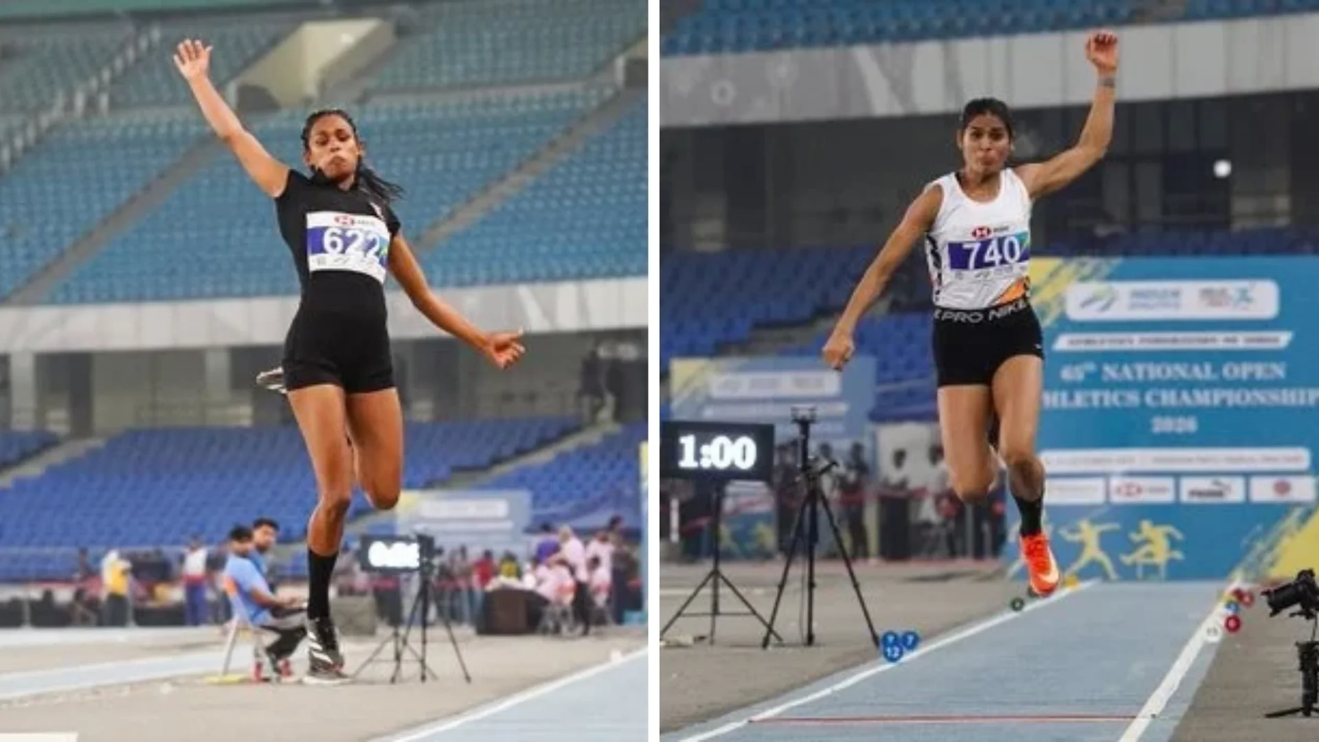 Mubassina Mohammed, 2025 Indian Open U23 long jump champion, at the National Open Athletics Championships 2026