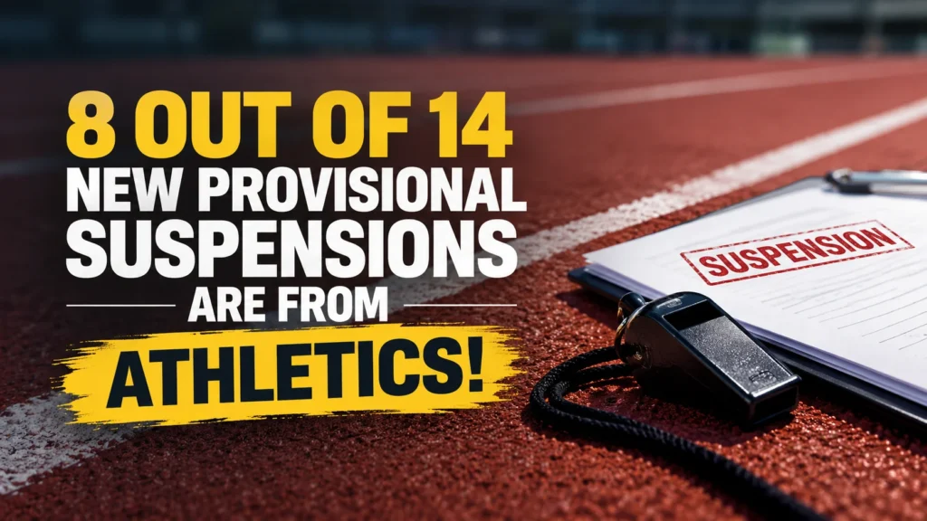 NADA suspension list 2026 names athletes and coaches in provisional anti-doping cases, including eight athletics cases