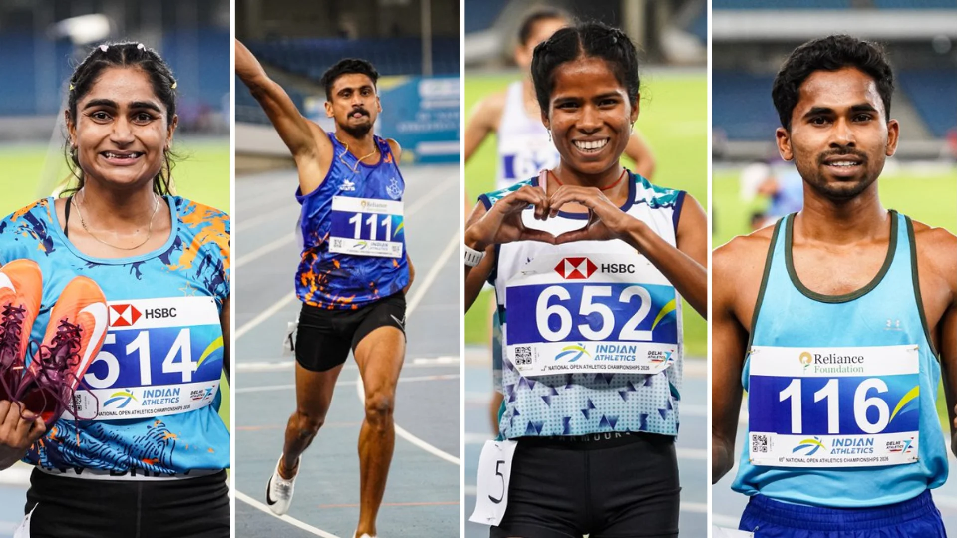National Open Athletics Championships 2026: Priyanka, Jishnu Prasad, Lili Das and Mogali Venkatram Win 200m and 800m Gold