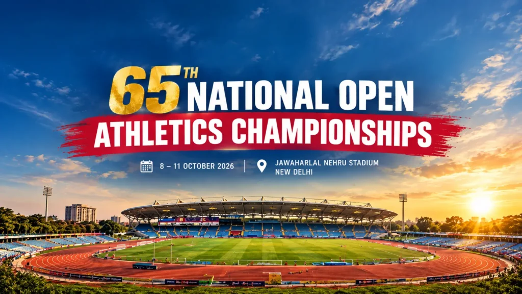 National Open Athletics 2026 athletes compete at Jawaharlal Nehru Stadium Delhi