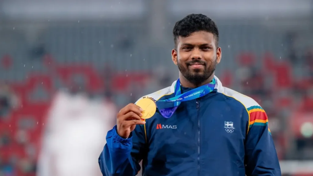 Rumesh Pathirage wins Asian Games javelin gold with 88.55m