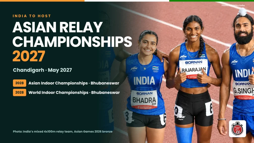 Asian Relay Championships 2027 in Chandigarh: India's mixed 4x100m relay team, Asian Games 2026 bronze medallists