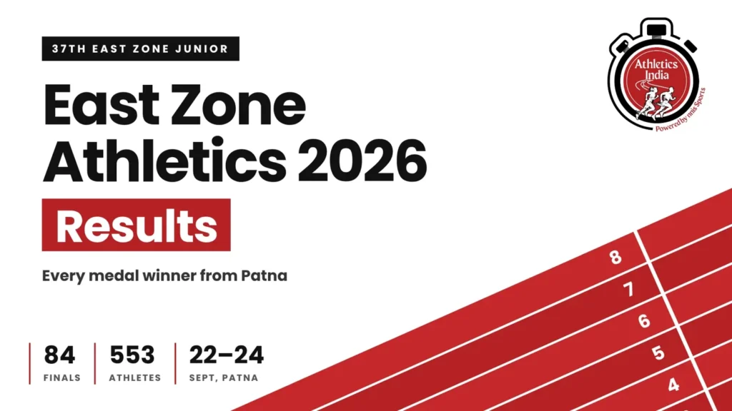 East Zone athletics 2026 results: all medal winners from Patna, 22 to 24 September