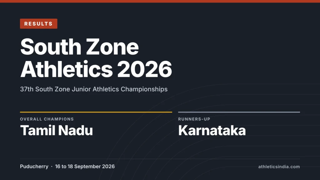 South Zone athletics 2026 results: Tamil Nadu overall champions, Karnataka runners-up
