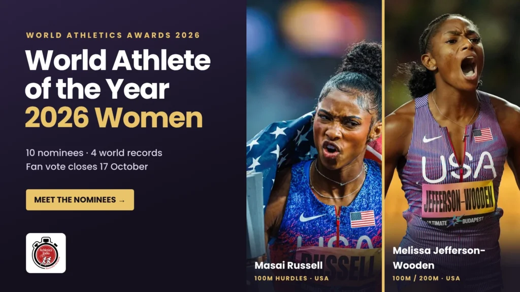 World Athlete of the Year 2026 women's nominees: the 10 athletes and the 17 October voting deadline